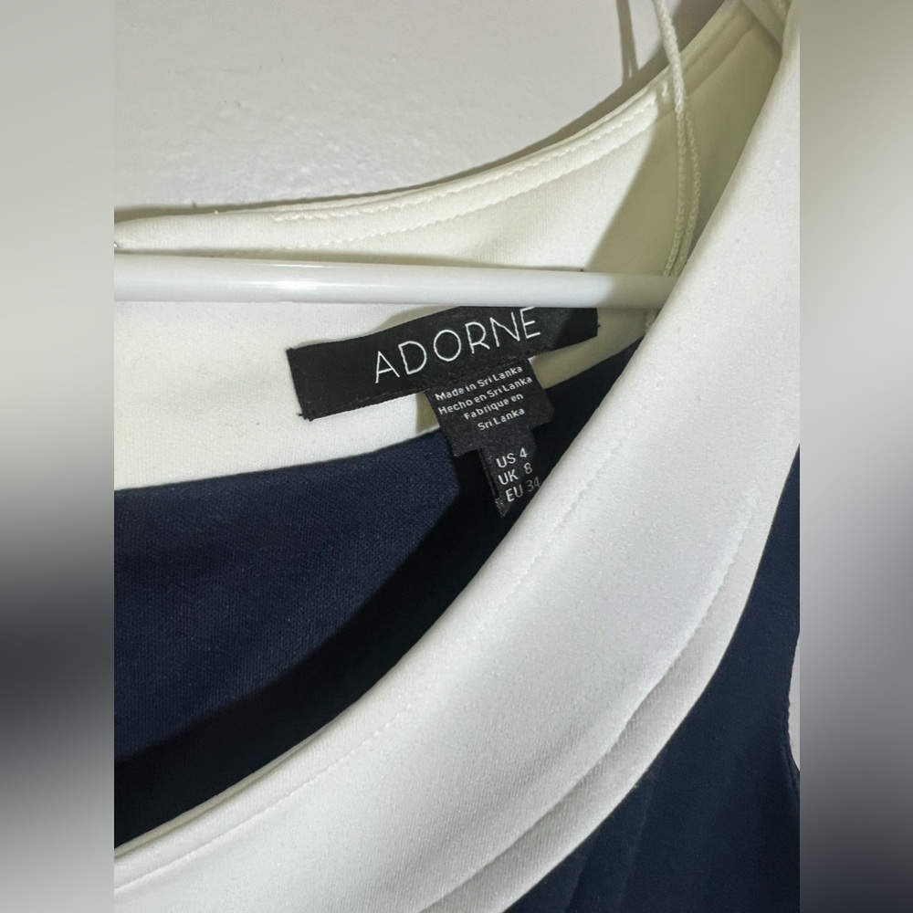 NWT Adorne Color Block Navy & White Dress Women’s Size 4 NEW - Picture 5 of 8